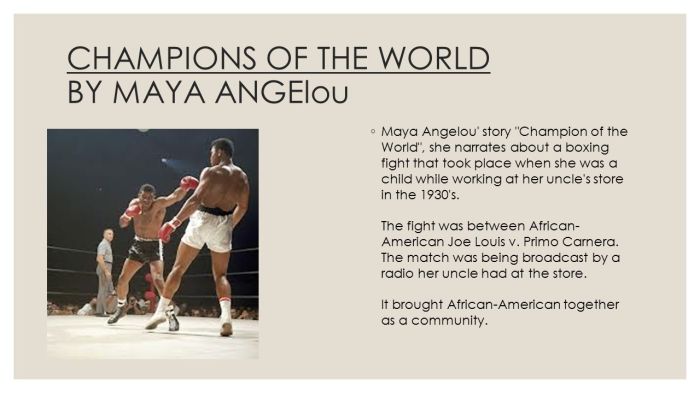 Champion of the world by maya angelou