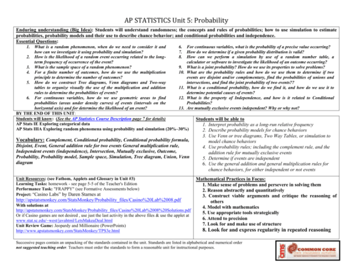 Ap statistics test b probability part iv answer key