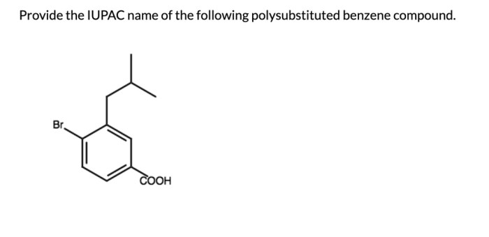 Provide the iupac name of the following polysubstituted benzene compound