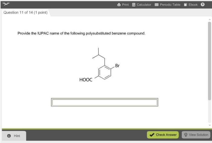 Iupac provide following name compound benzene polysubstituted transcribed text show